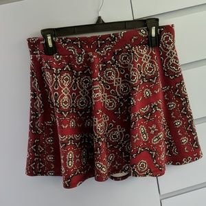 Aeropostale Burgundy Patterned Skirt